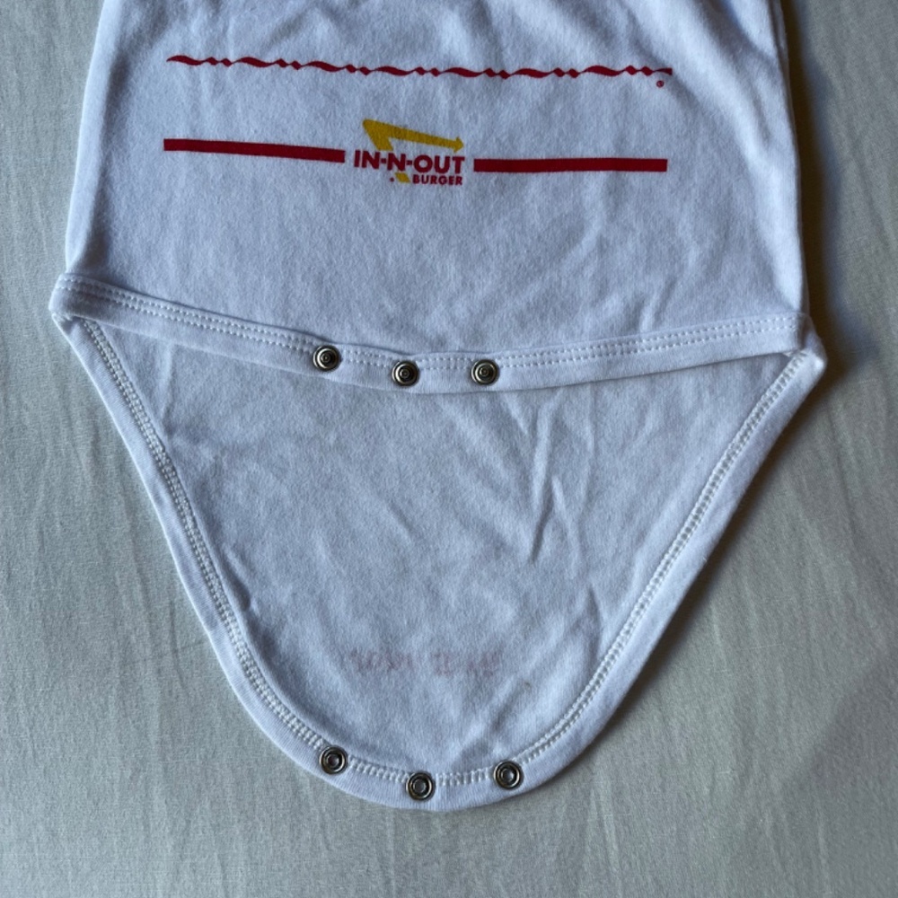 White and Red Baby Onesie - Picture 3 of 9